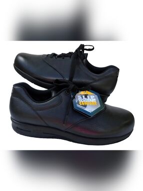 SAS Women's Liberty Black Shoe Leather Slip Resistant Sneaker 10WW NWT